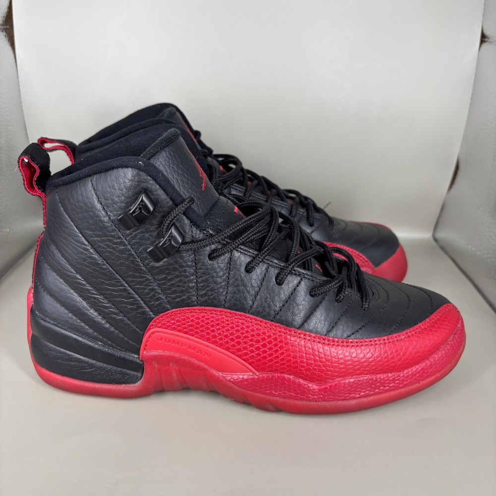 Air Jordan 12 Retro Flu Game 2016 Black Varsity Red 153265-002 Size 5.5Y